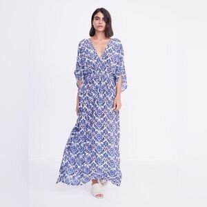 Rujuta Sheth Marie Cinch Blue Lotus White Caftan